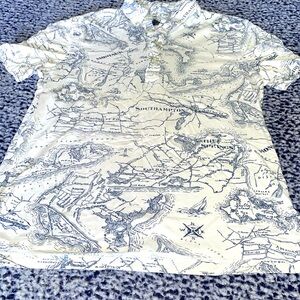 Ralph Lauren knit Oxford map design polo medium